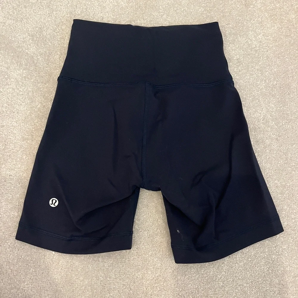 Lululemon Navy Biker Shorts - Picture 2 of 2